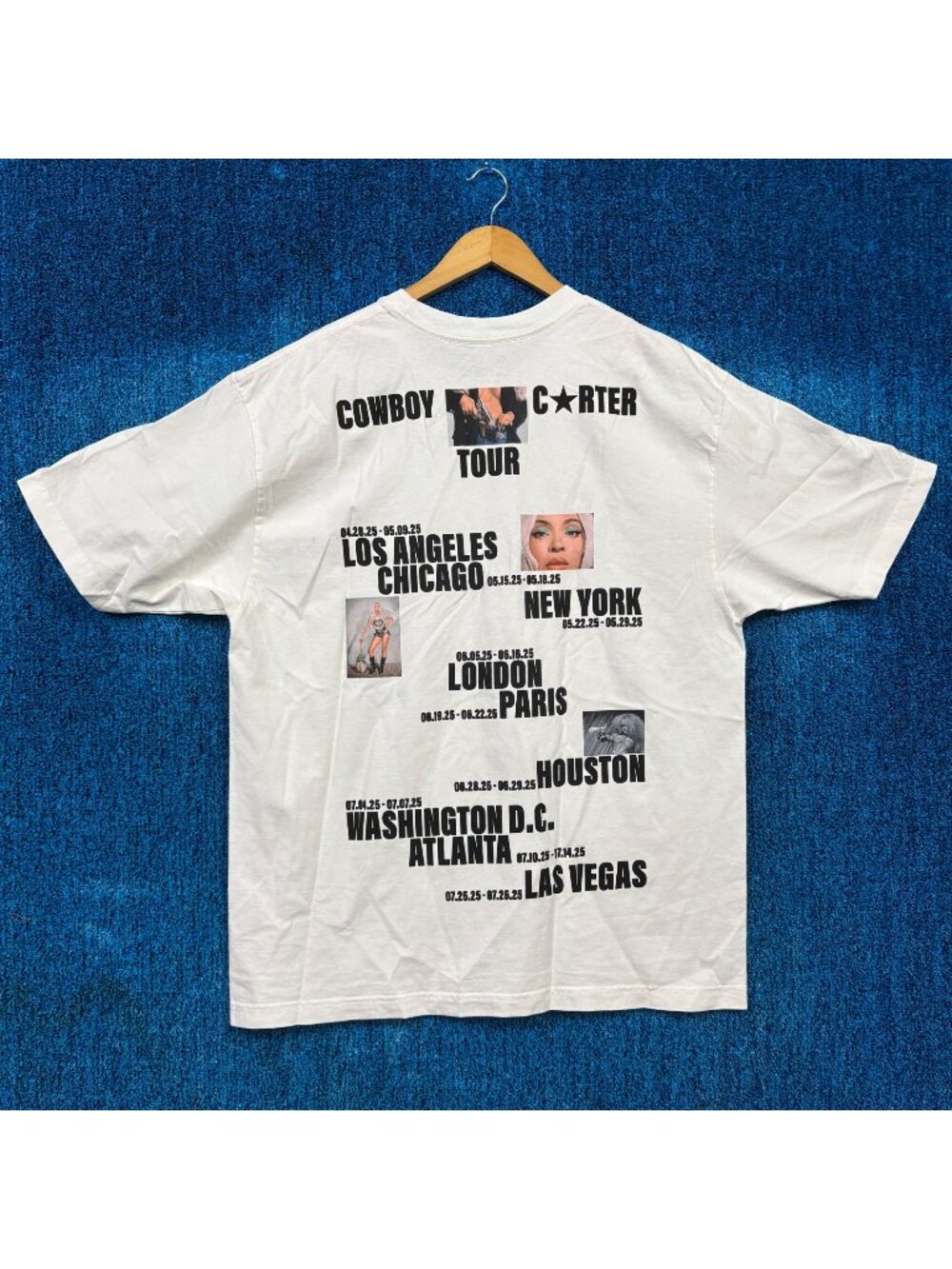 Beyoncé The Official Cowboy Carter Tour Stops Country Tee XL